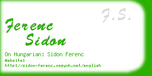 ferenc sidon business card